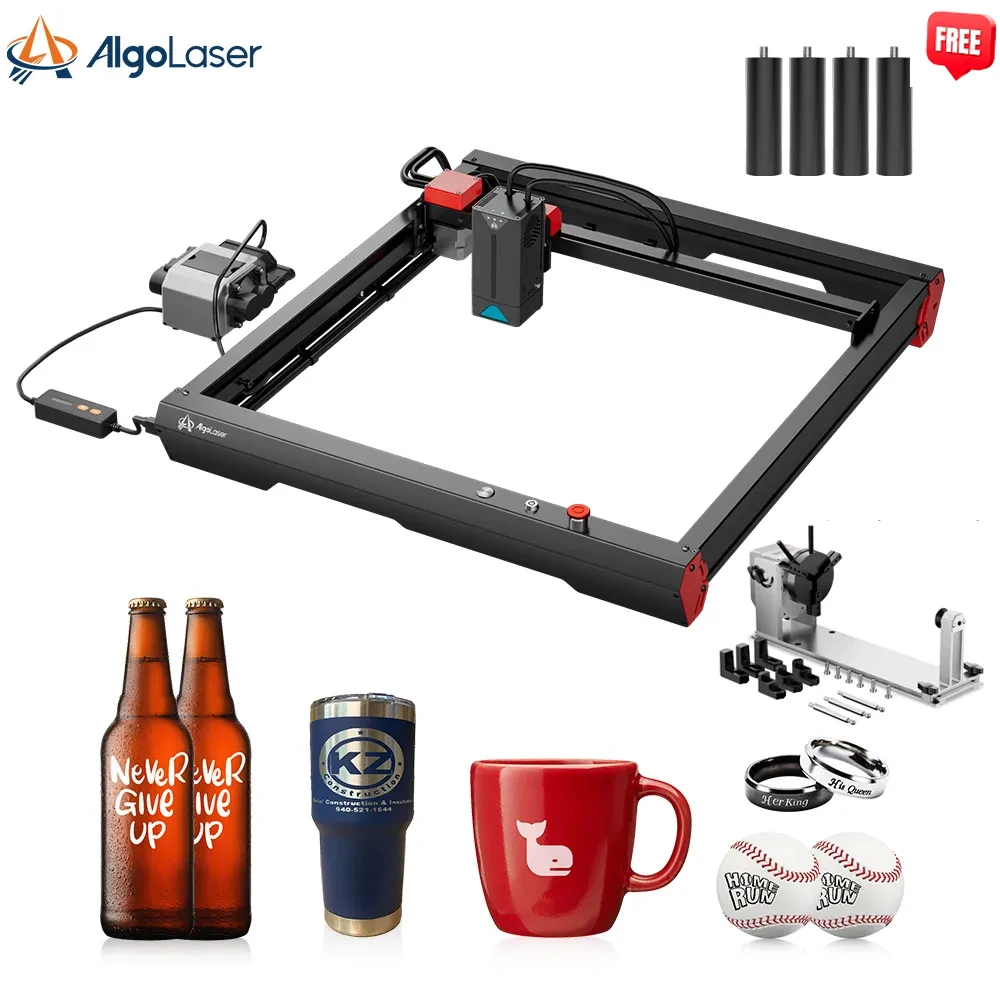 

Algolaser Alpha 22W Laser Engraver with Air Assist& Rotary Roller 400*400mm Work Area Hypersonic Laser for Wood/Metal/Acrylic