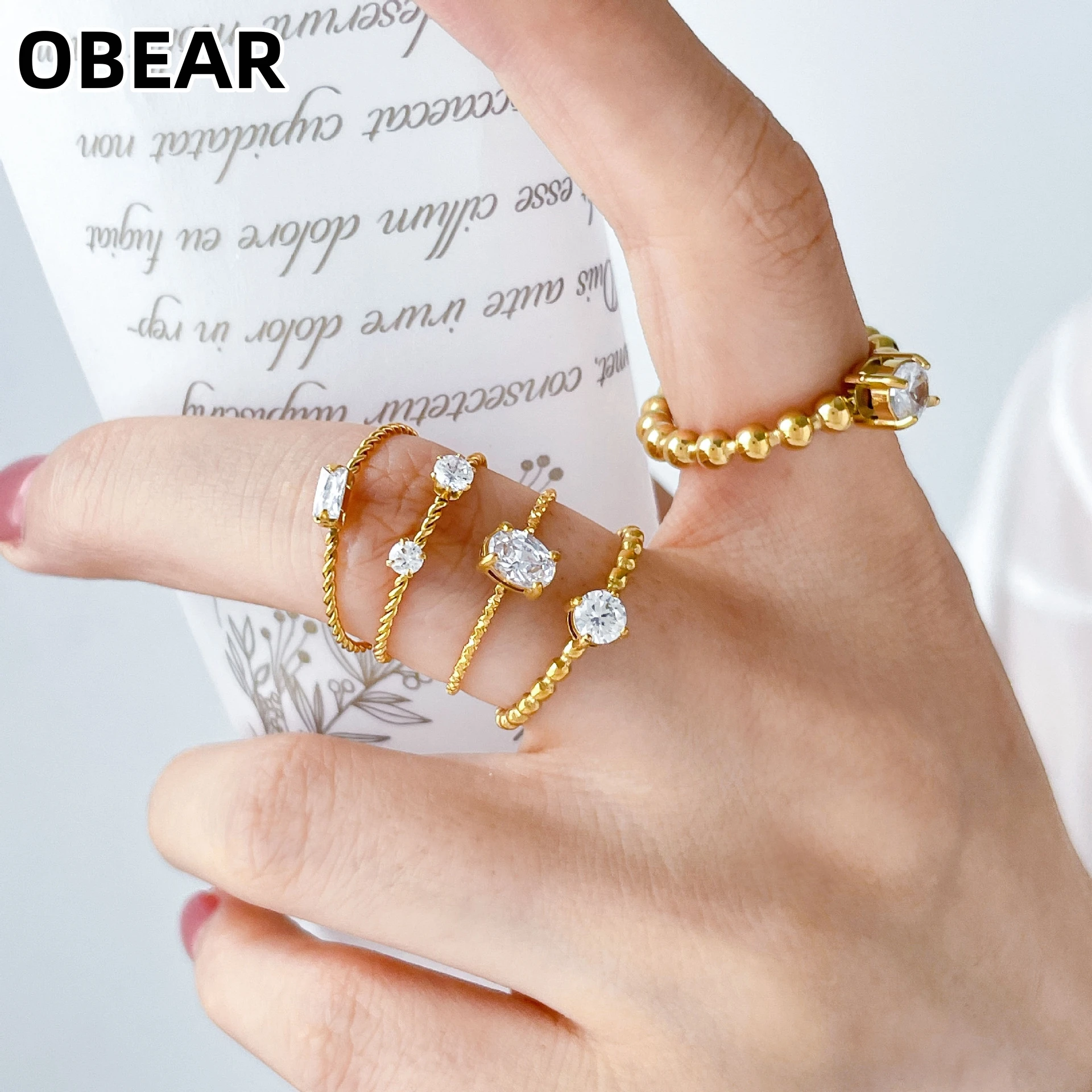 Minimalist Ring Stackable - Ins Minimalist Dainty CZ Rings 18K
