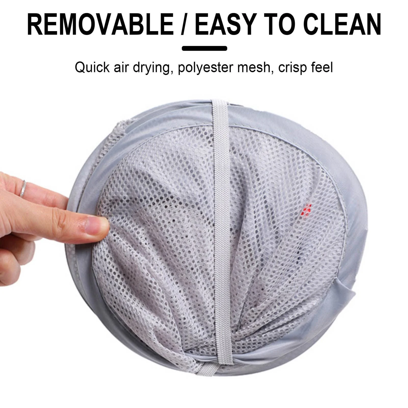 Wall Hanging Mesh Popup Hamper Foldable Lightweight Washing Basket for Bathroom Bedroom or College Dorm