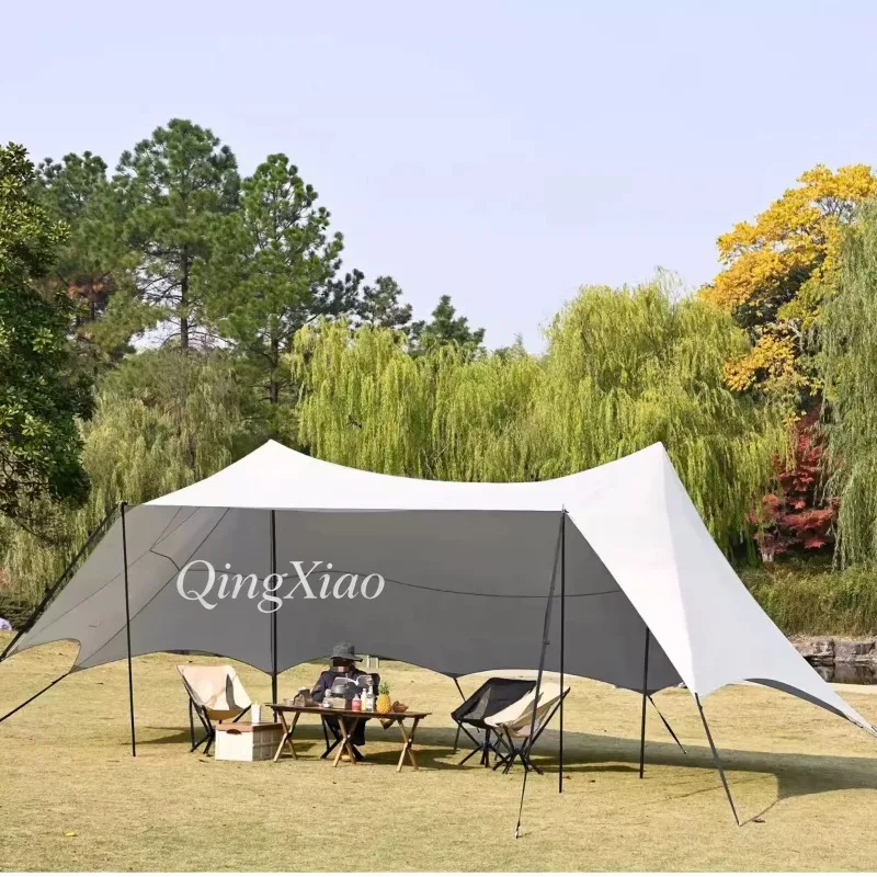 

Large A‑Frame Double Peak Dome Tarp Waterproof Sun Shade Canopy for Camping Outdoor Awning for Beach Backyard 6‑8 Person