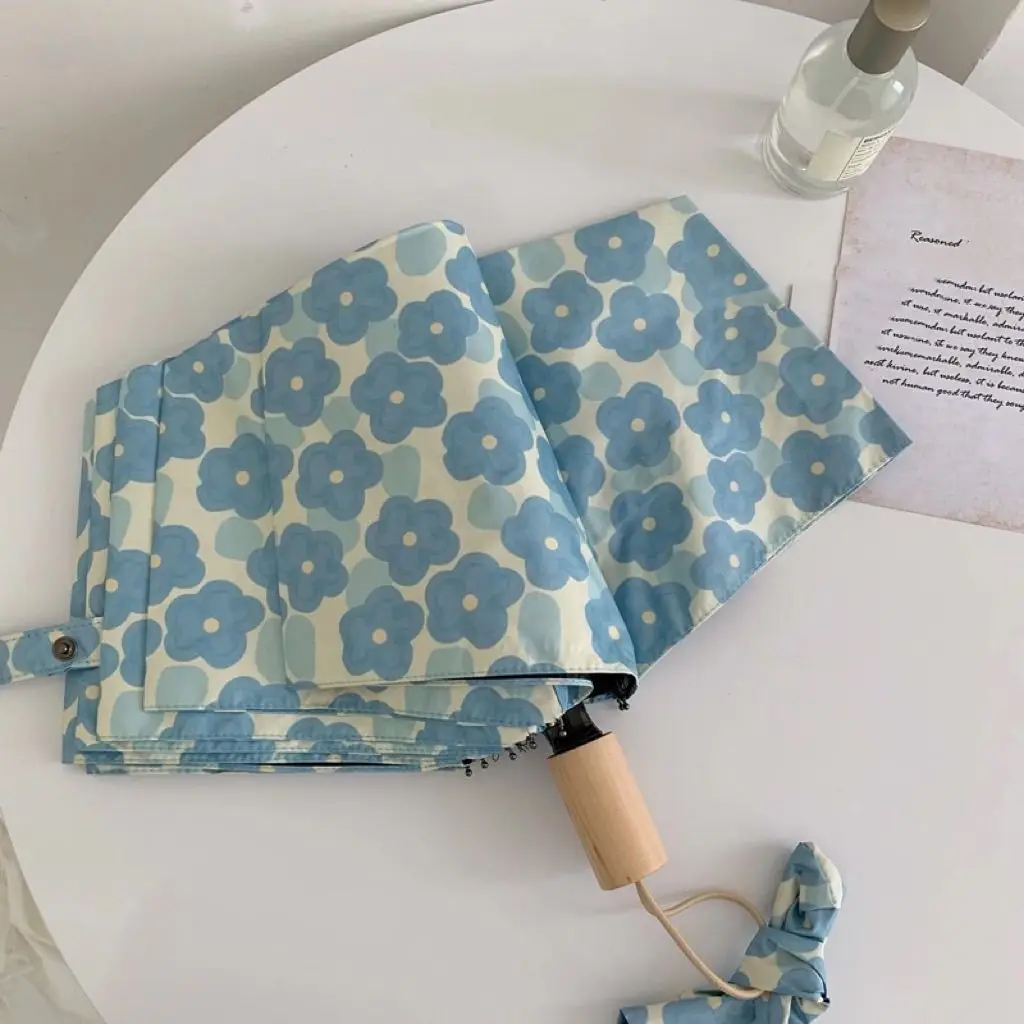 

Fully Automatic Umbrella, Folding Girl High Value, Sun Umbrella for Weather and Rain, Sun Protection Retro Parasol