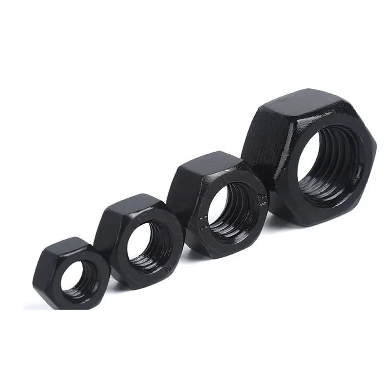 Black Grade 8.8/12.9 Steel Din934 Hex Hexagon Nut M2 M2.5 M3 M3.5 M4 M5 M6 M8 M10 M12 M14 M16 M18 M20 M22 M24 M27 M30 1-100 Pcs