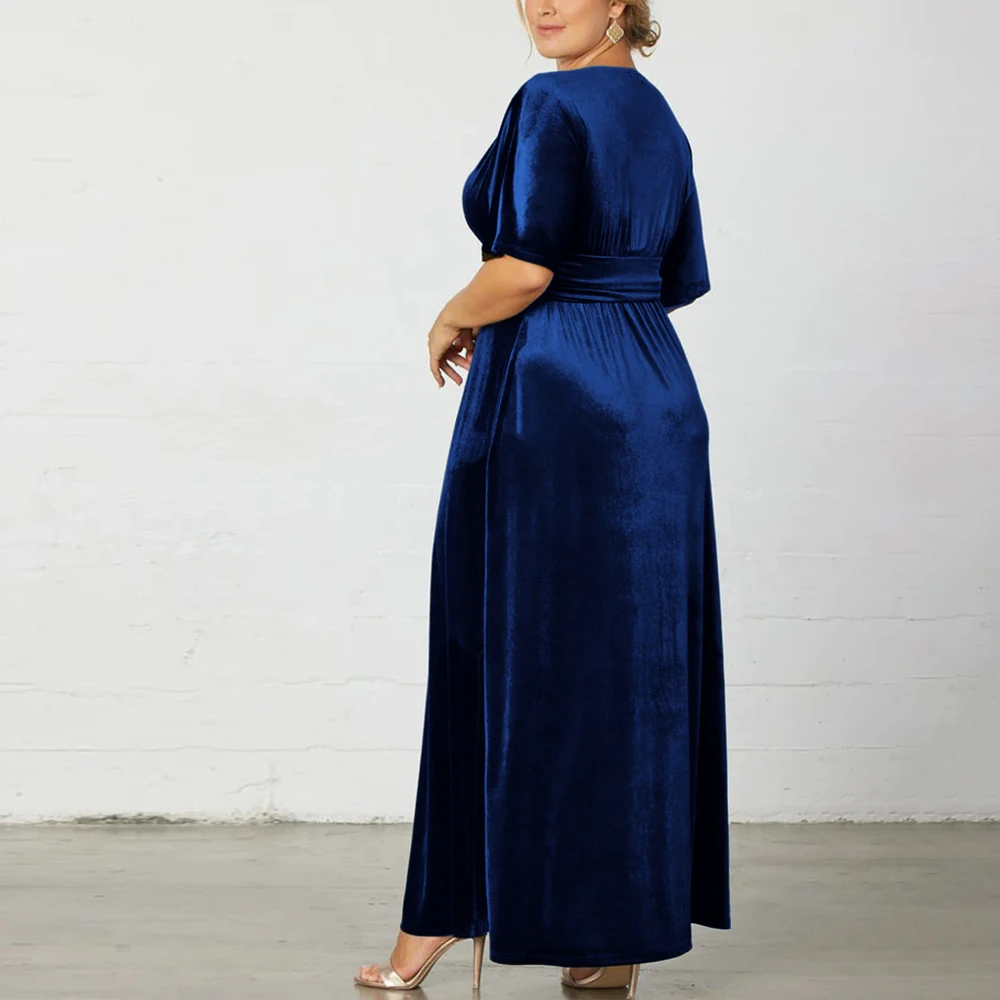 Plus Size długa sukienka dla kobiet 2024 letnie duże rozmiary czarne formalne cocas sukienka oversize elegancka kobieca szata przedsionka