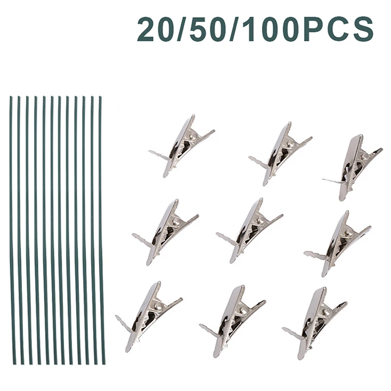 20/50/100 قطعة من مشابك عيد الميلاد المصنوعة من خليط معدني - مشابك صغيرة على شكل زهرة لامعة لتزيين شجرة عيد الميلاد، عقد غير تالف