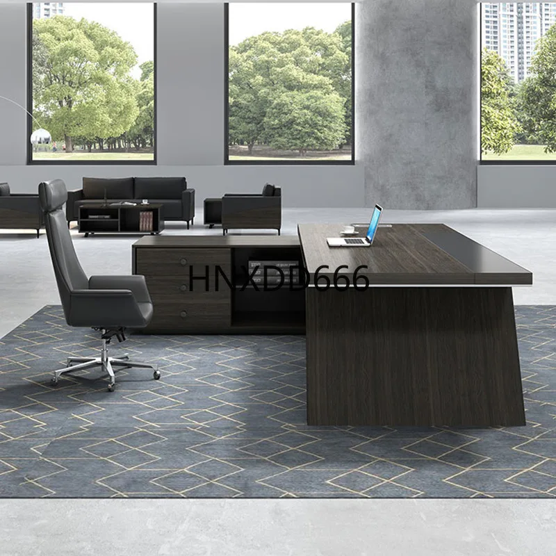 مدير أثاث المكاتب الفاخرة المعاصرة Boss CEO Table مكاتب مكتب الكمبيوتر التنفيذية الحديثة مع درج