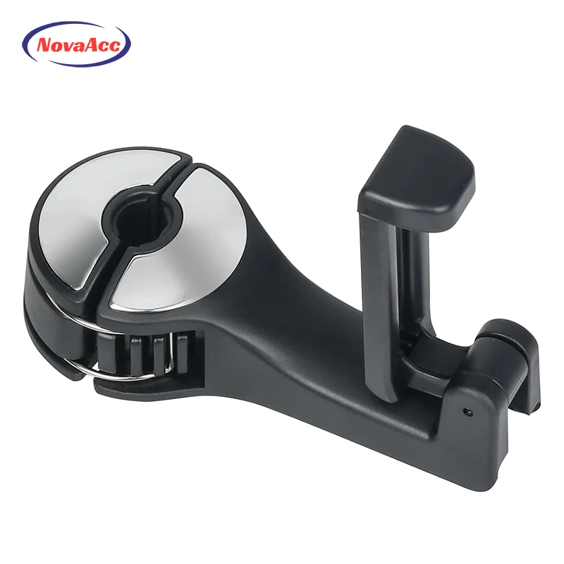 NovaAcc Multi-functional 2 In 1 Car Hook Hidden Multifunction Headrest Hook Car Rear Phone Holder Lock Type Mobile Phone Holder