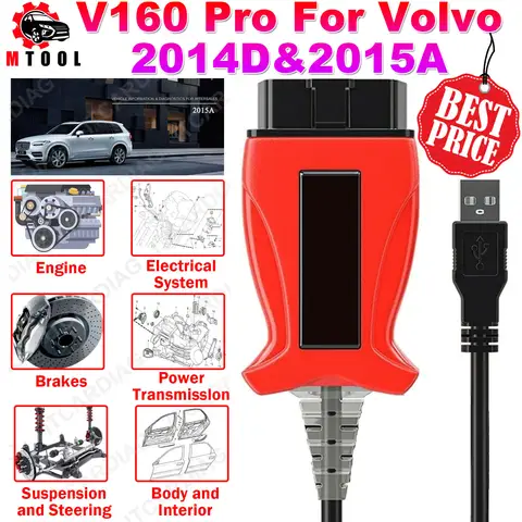 2014D 2015A V160 Pro Car Diagnostic Tool Support For Volvo Till Car Year 2016 Real Check XC60/ S60/ V70/ V50/ V40/ S40 More Cars