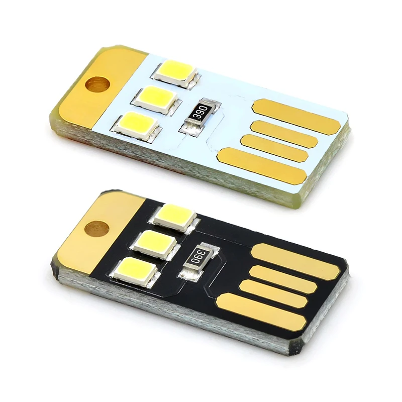 10PCS Mini Pocket Card USB Power LED Night Lights USB Plug Book Lamp LED Keychain Lamp For Laptop Computer Mobile Power Charging