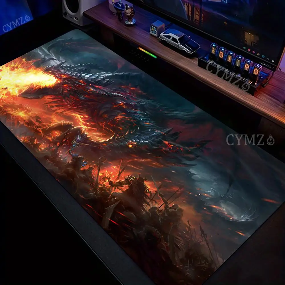 

Фэнтезийный гигантский коврик для мыши с демоническим драконом, настольный коврик, игровые коврики, резиновые противоскользящие прочные аксессуары для стола, коврики для клавиатуры, настольные коврики, коврик