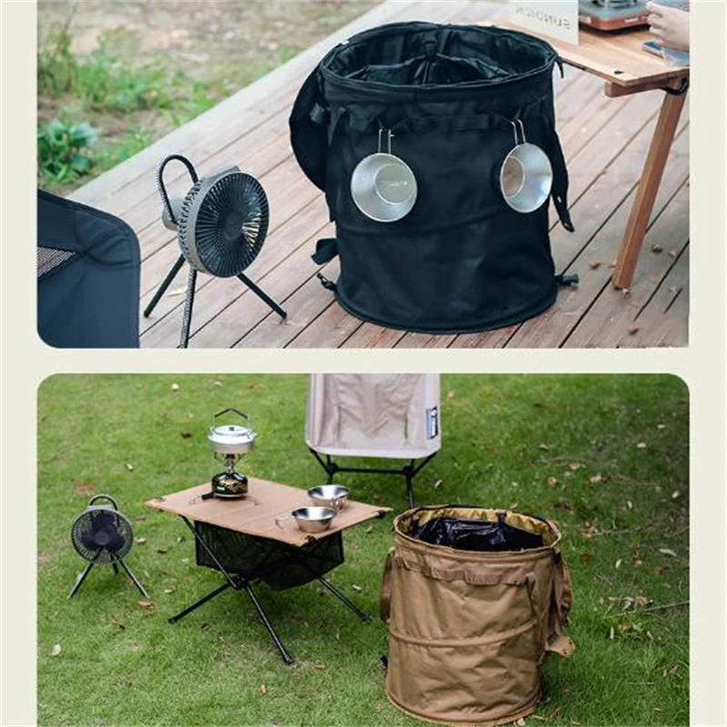 Reusable Collapsible Camping Trash Can Multipurpose Outdoor Holder Picnic Trash Bin Foldable Garden Yard Garbage Storage Bag