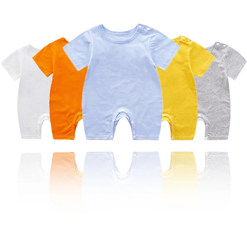 

0-18M Infant Jumpsuit Baby Summer Short-sleeved Jumpsuit 100% Cotton Thin Newborn Crawling Clothes Boys and Girls Baby Rompers