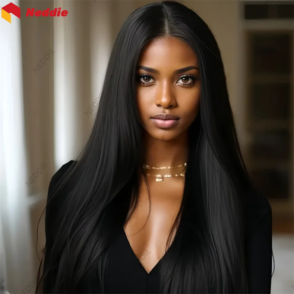 Brazilian Black Straight Lace Front Glueless Preplucked Wigs Hd Lace Frontal Wig 13x6 100% Human Hair for Women Choice On Sale