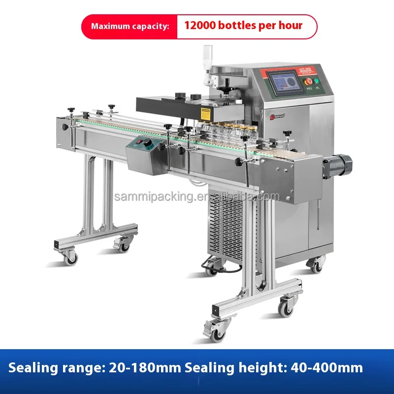 Automatic Continuous Induction Aluminum Foil Bottle Jar Sealer Cap Heat Sealing Machine