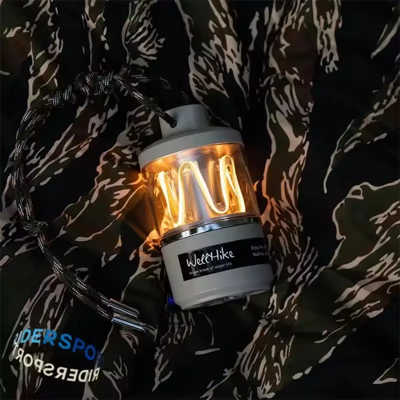WELLHIKE Rechargeable Night Light Outdoor Decorative Ambient Table Lamp Creative Ornaments Camping Light Weights Light