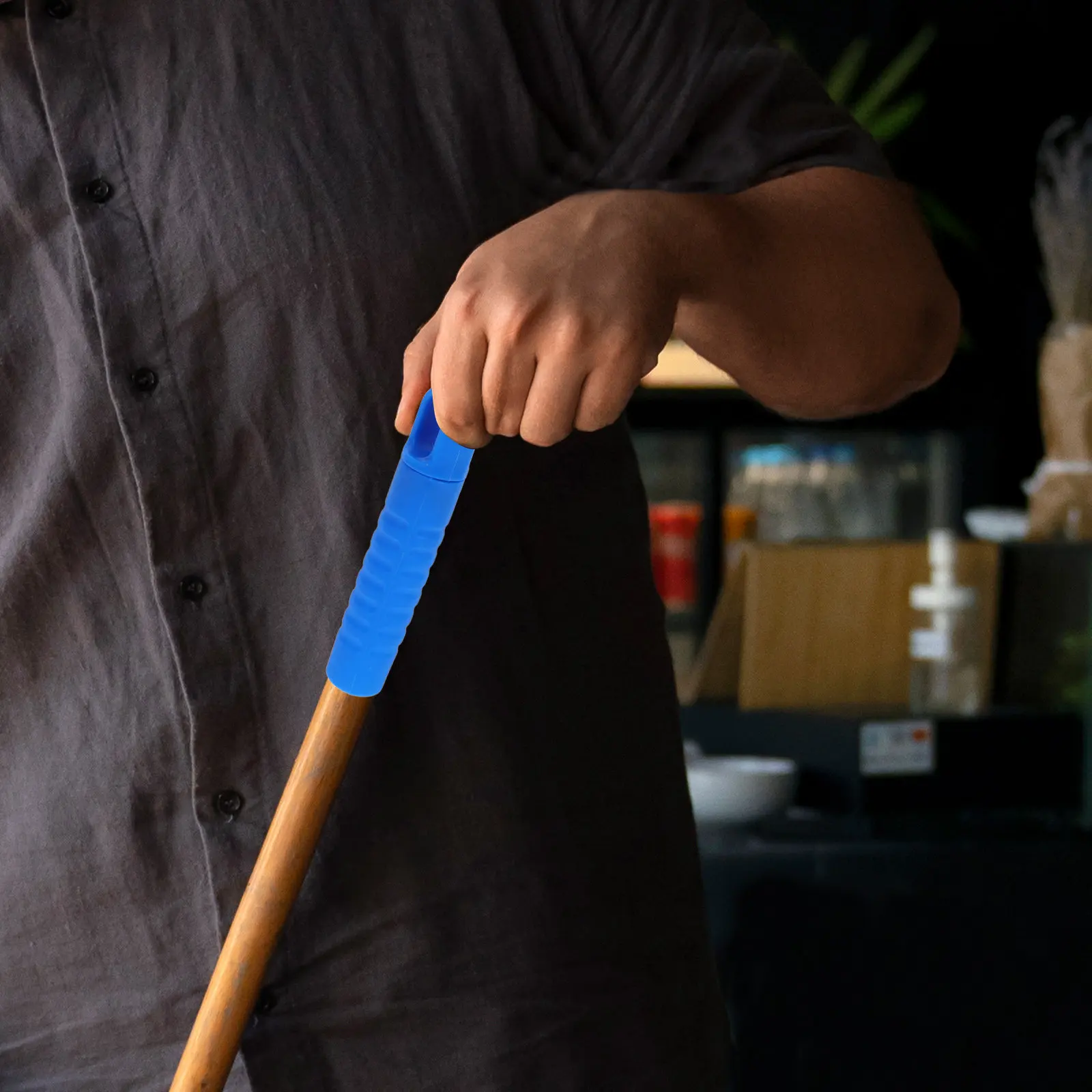 

5Pcs Mop Broom Handle Grip Replacement Ergonomic Non Slip Thick Plastic End Caps for Floor Cleaning Mop Rod Broom