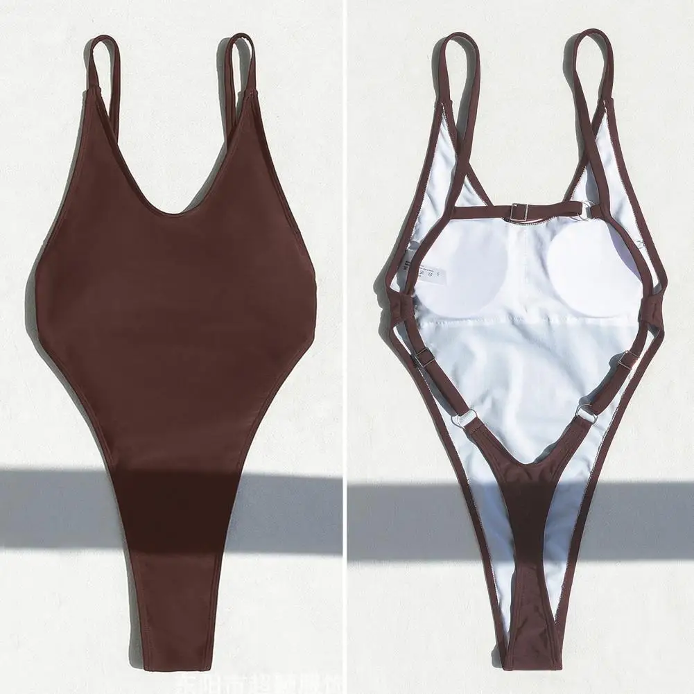 Maillot de bain dos nu élégant col en v Monokini maillot de bain pour femmes dos nu une pièce Bikini avec ajustement améliorant les figures maillots de bain sexy