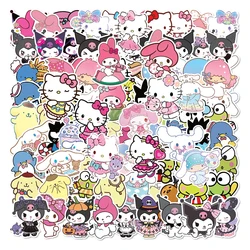 Pegatinas de Sanrio para niños, calcomanías de calcomanías variadas de 10/30/50/100 piezas, Cinnamoroll, HelloKitty, Kuromi, para teléfono, equipaje, portátil, guitarra, juguete