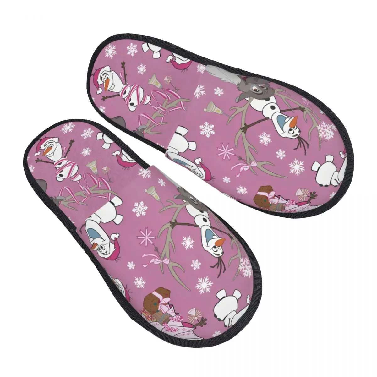 

Custom Frozen Cozy Scuff Memory Foam Slippers Women Animated Musical Fantasy Film Bedroom House Shoes