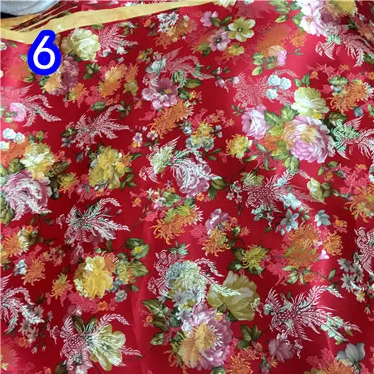 Brocade Jacquard Fabric By Meter for Skirts Dresses Sewing Plain Chinese Style Phoenix Peony Pattern Polyester Textile Thin Soft