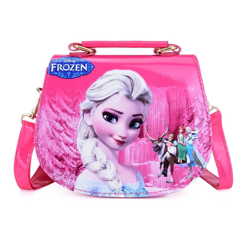 Disney Kindergarten Mädchen Gefrorene Prinzessin Schulter Tasche PU Kinder cartoon Elsa Handtaschen Reise Steckdose Crossbody-tasche