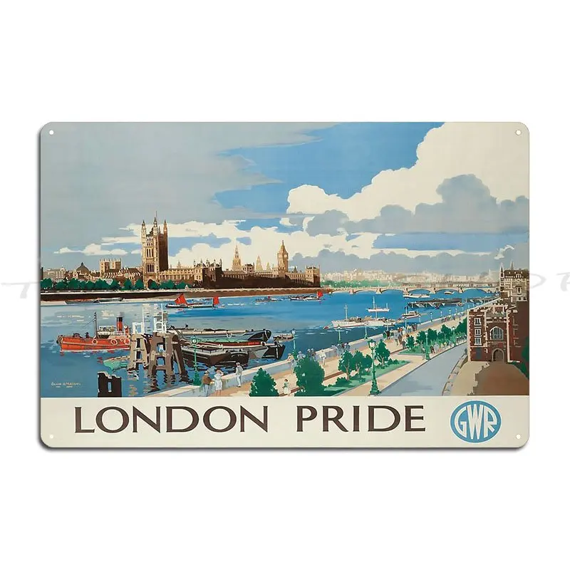 London Pride Vintage Travel Metal Plaque Poster Mural Wall Decor Cinema Party Designer Tin Sign Poster