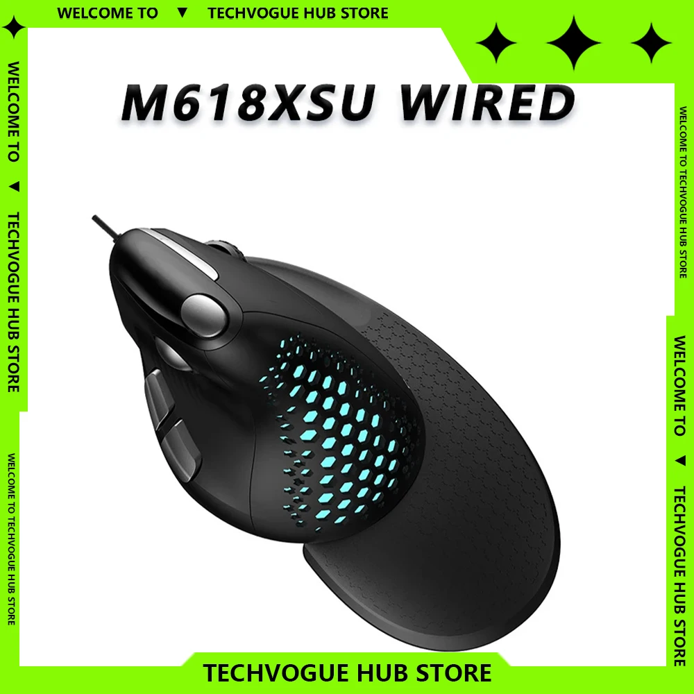 Delux M618XSD PAW3212 4000dpi Sensor OLED Tela de cristal líquido Mouse vertical sem fio Bluetooth PC Gamer Acessórios