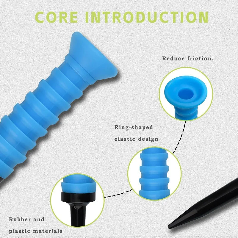 Caiton 360 ° Flexible Golf-Tees aus Gummi, 3,2 Zoll/81 mm, langlebig, geringe Reibung, leuchtende, vielfältige Farben – ideal für Golfspieler, die täglich Golf spielen. – Detail 3