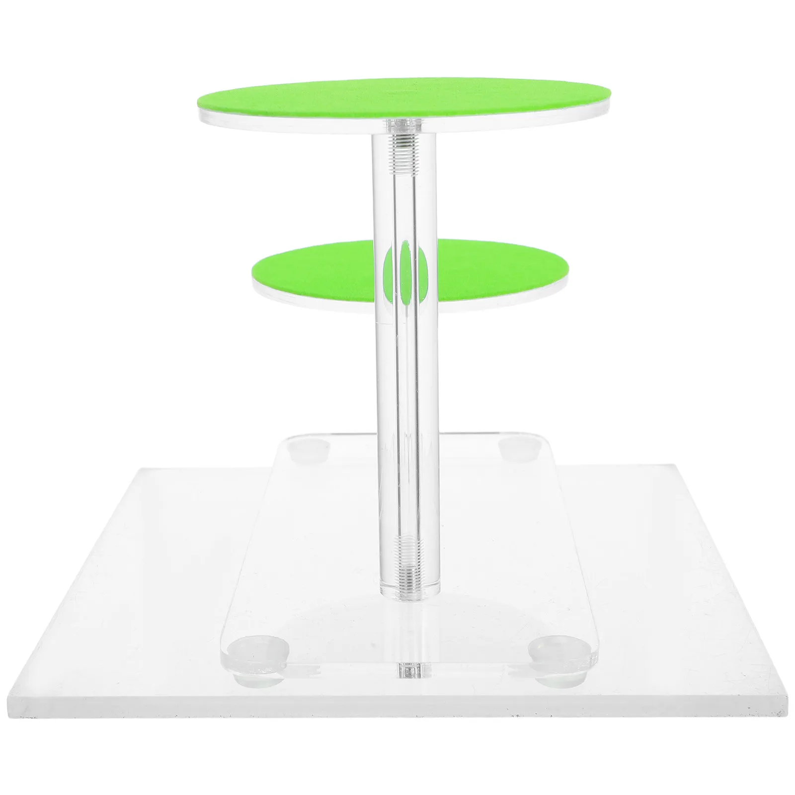 2 Tier Round Clear Acrylic Riser Jewelry Display Stand Stable Wide Base Organizer for Rings Earrings Necklaces Store Showcase