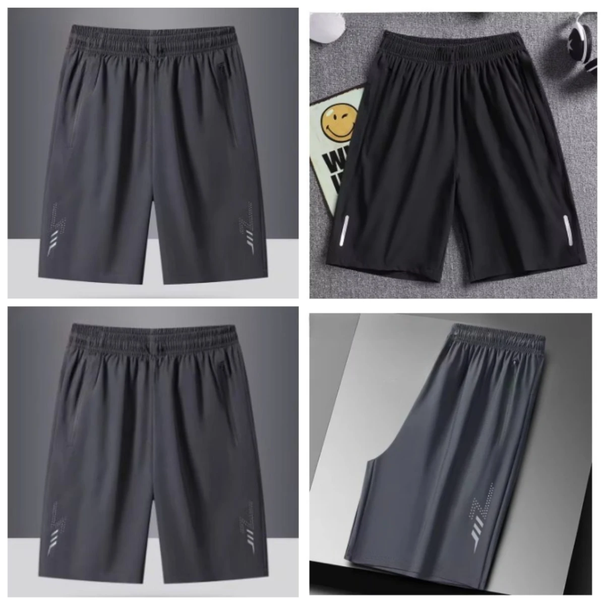 

Fitness, Workout, Jogging, Men's Shorts, Black and GreySummer Sports Shorts for Men, Cool Sport Clothes, Running Shorts, Skinny