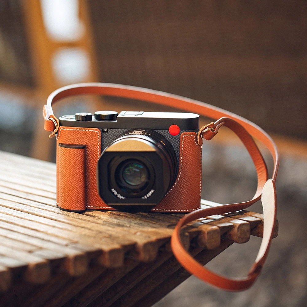 Q343 Handmade Camera Bag With Metal Grip and Base Q3 Genuine Leather Cowhide Bag Body Case For Leica Q Q343 Case Protective Case