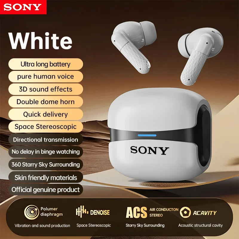 Умные наушники-вкладыши SONY ANC с питанием от шума, сенсорное управление для звонков/музыки, IPX5, устойчивость к поту, синхронизация нескольких устройств Умные наушники-вкладыши SONY ANC с питанием от шума, сенсорное управление для звонков/музыки, IPX5, устойчивость к поту, синхронизация нескольких устройств
