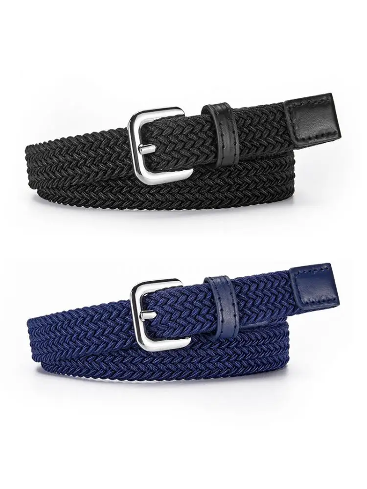

80CM X2CM New Products Girls Boys Canvas Belt Student Decorative Pants Leisure Elastic Knitted Buckle Wholesale Stretch Trouser