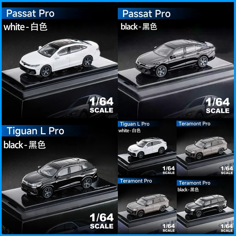 Original escala 1/64 Passat Pro/Tiguan L Pro/Teramont Pro coche en miniatura de aleación colección estática decorado regalos de vacaciones Juguetes