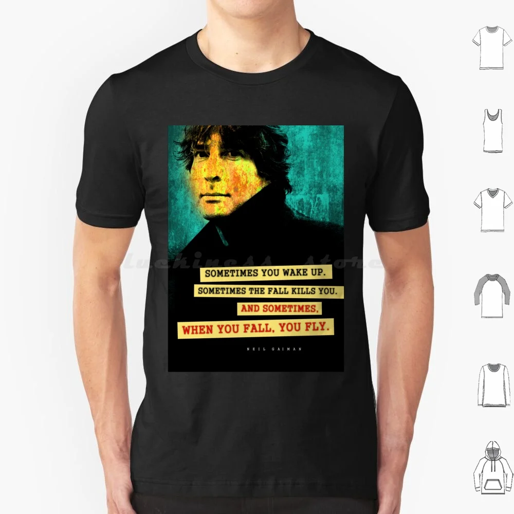 نيل غايمان إقتباس تي شيرت كبير الحجم 100% القطن الأدب الأدب لمحبي الكتاب دودة الكتب نردي العبقري غريب الأطوار المهووس الطالب الذي يذاكر كثيرا