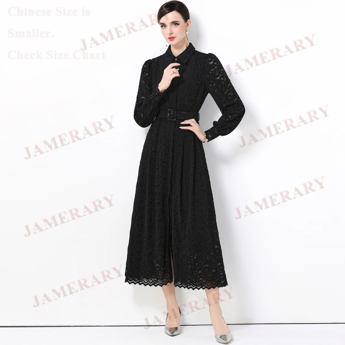 Abiti da cerimonia vintage in pizzo ricamato formale da donna a maniche lunghe scava fuori camicia da sera per feste abiti da sposa da donna