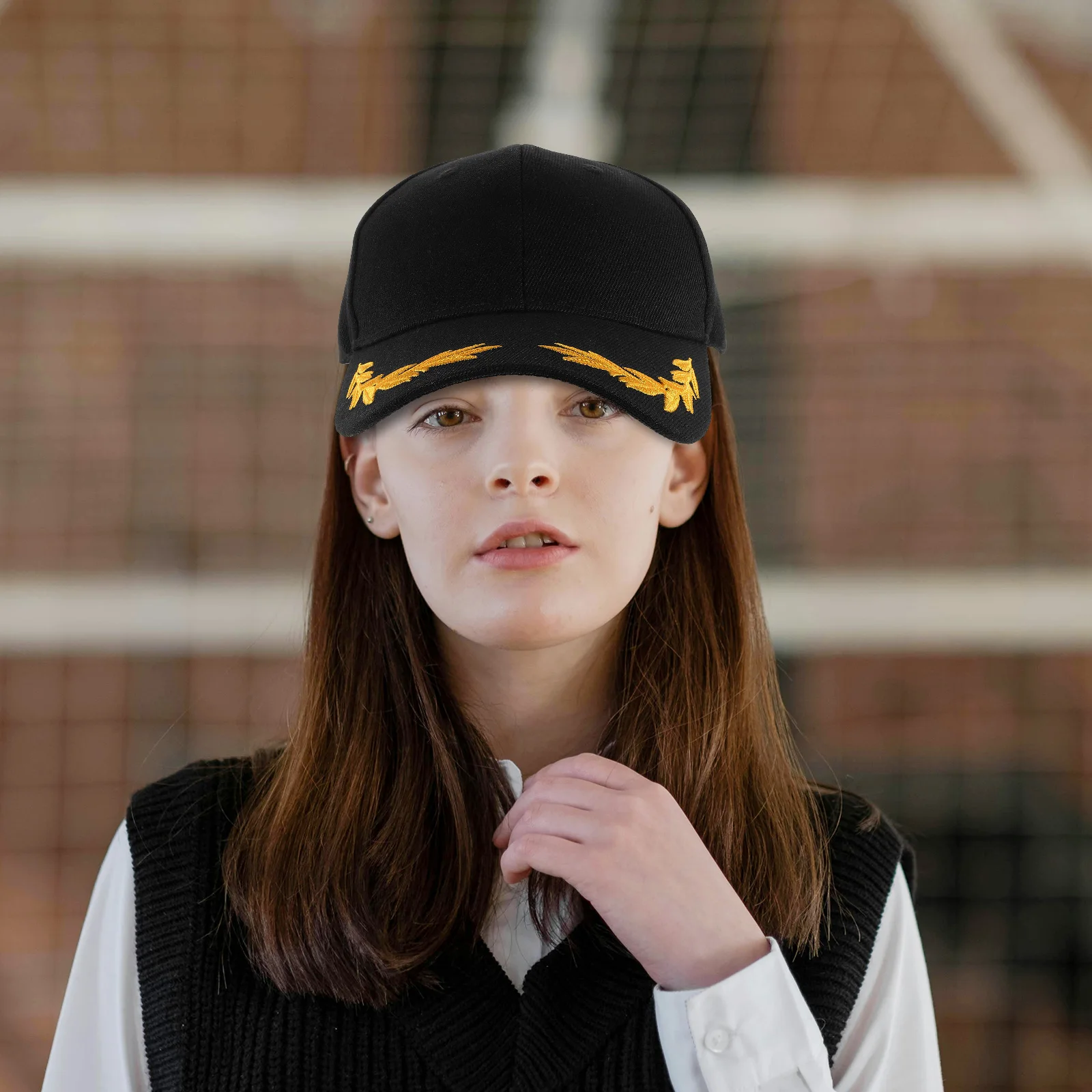 

Embroidered Polyester Sun Protection Black Uv Captain Protection Sailor Boating Baseball Hat Baseball Hat Outdoor UV