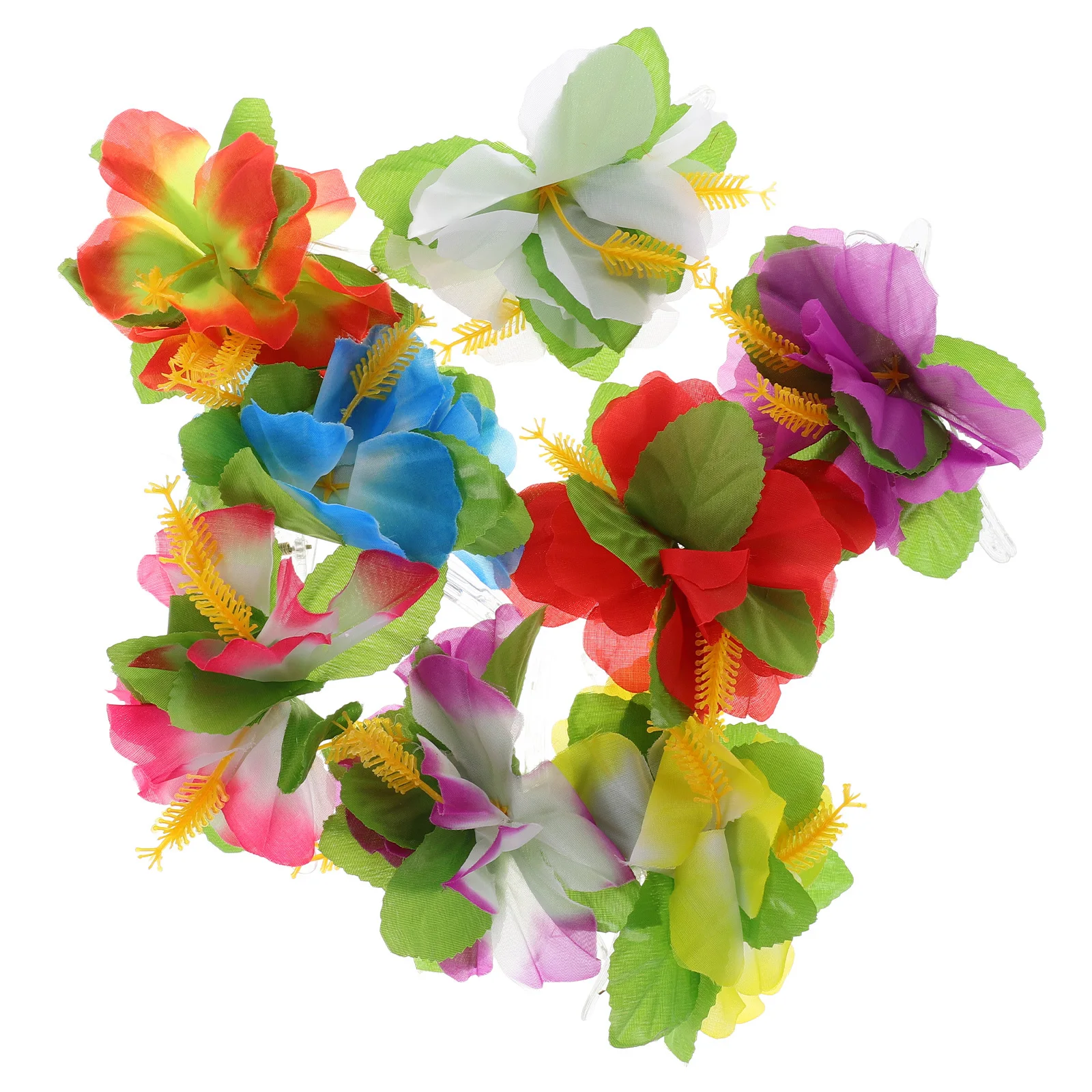 

8 Pcs Hair Barrettes Clips Flower Headdress for Bridal Wedding Hairclip Hawaiian