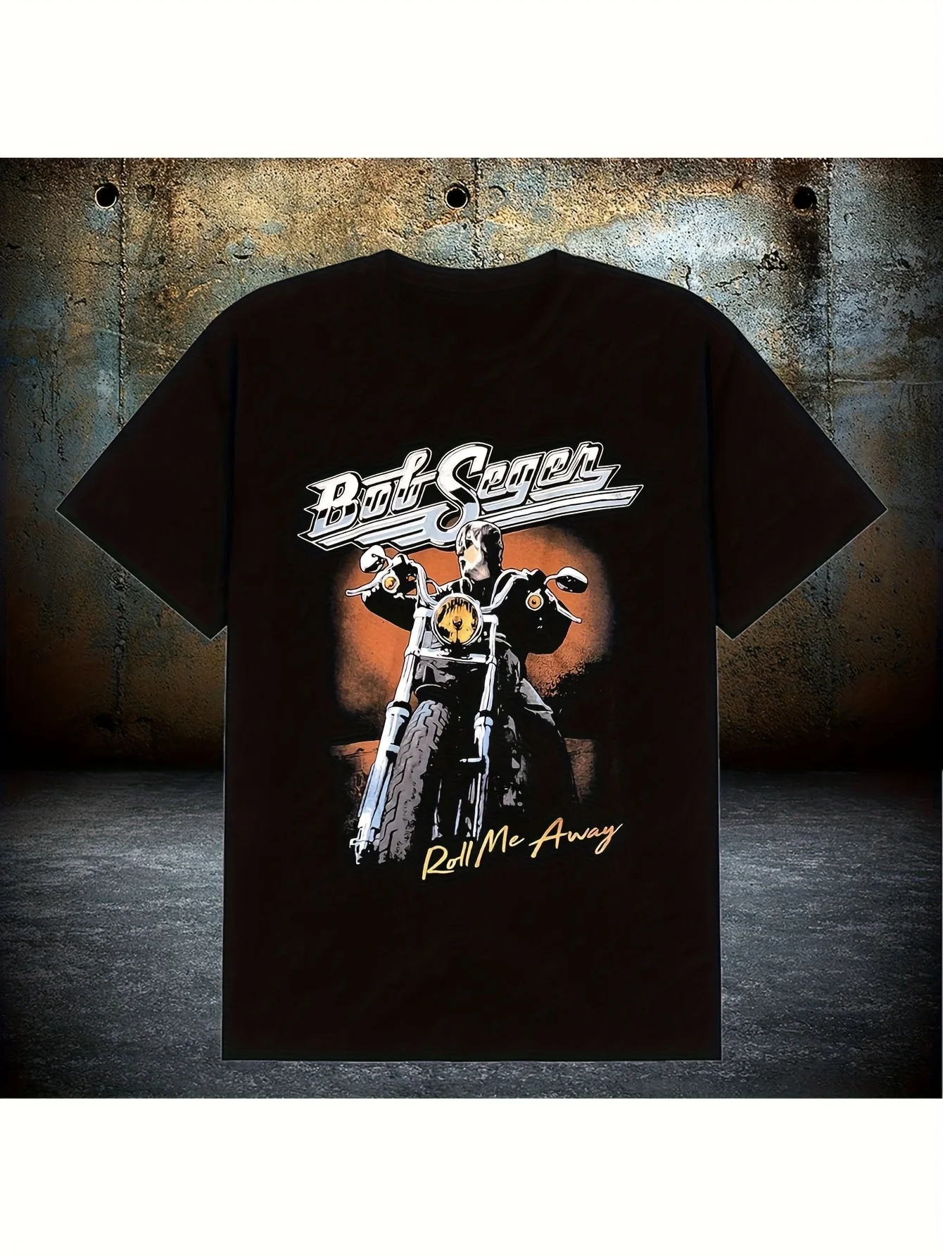 

Футболка с рисунком Bob Seger Band — 100% хлопок, классический круглый вырез, эластичный крой, топ с мотоциклетным принтом, идеально подходит для всех сезонов