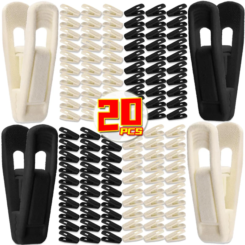 الجملة عدم الانزلاق المخملية شماعات كليب متعددة الوظائف شماعات الملابس المحمولة السراويل القبعات التنانير تجفيف كليب أداة تخزين المنزل #1