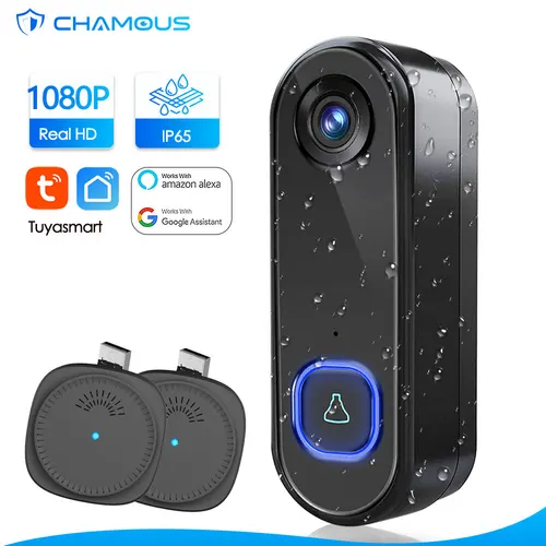 TUYA timbre Cámara WiFi inalámbrico 1080P vídeo al aire libre timbre cámara AC DC Video puerta teléfono IP65 Alexa Google seguridad del hogar