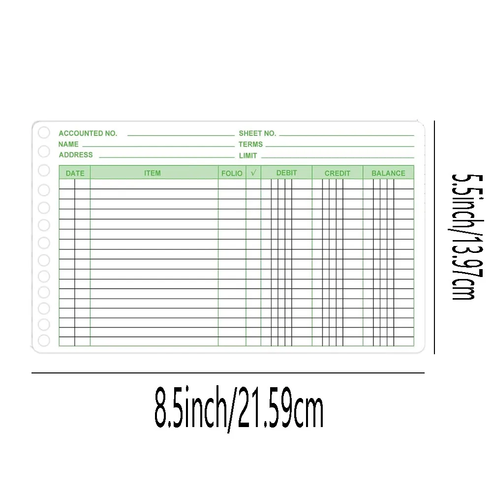 Ledger Sheets Ledger Paper for Bookkeeping Columnar Pad 5.5x8.5inch Ledger Books with Debit Credit Balance Columns 50Pcs