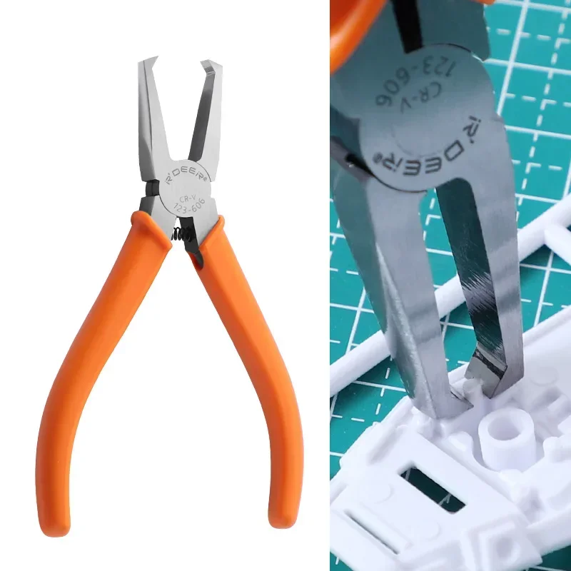 

Plastic Cutting Pliers 90 Degree Double-Edged CR-V Tip Cutter Nipper with 4/6/8/10mm Flush Jaw for Sprue Burrs Cutting Hand Tool