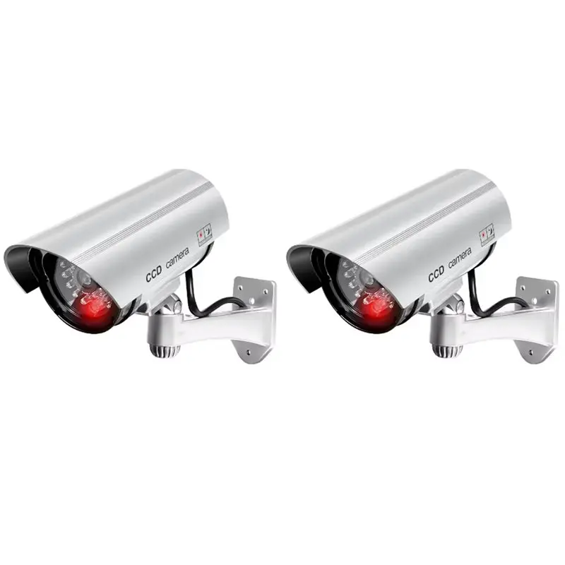 BNVN-2X Dummy Security Camera Outdoor Fake CCTV Surveillanc Camera System LED For Property Business Home Security
