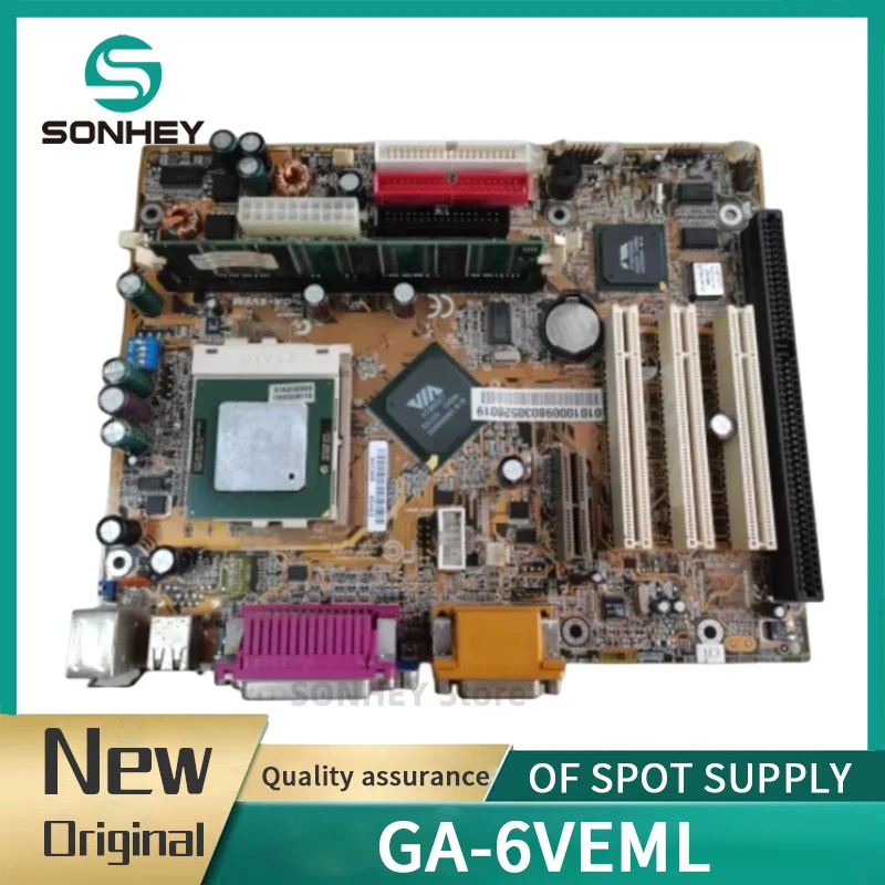 100% tested and passed the original 8601T GA-6VEML GA-6VEM ISA motherboard with 3PCI VGA LPT 1 ISA slot CPU industrial board