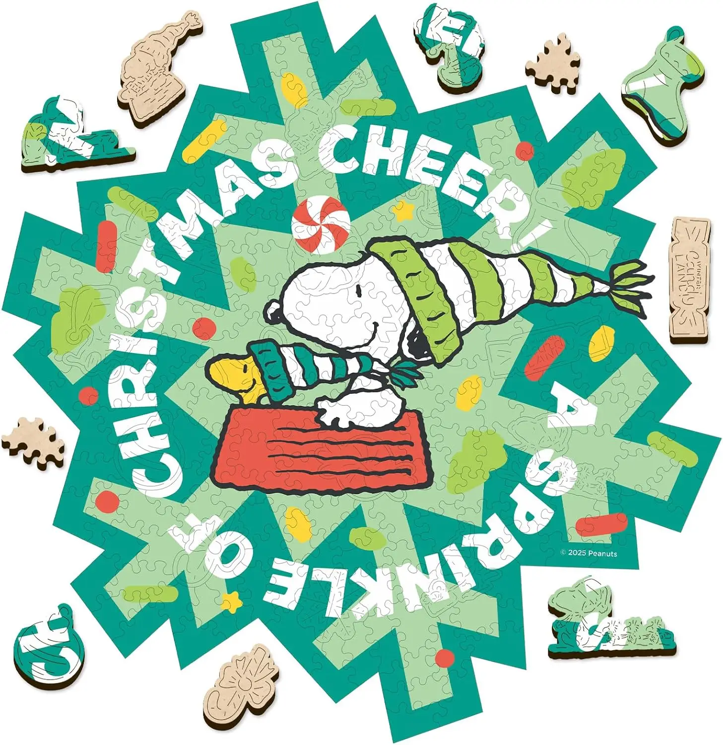 

Пазлы с Снупи и арахисом – деревянные пазлы на тему рождественского настроения, 200 уникальных деталей, пазл с Удивительным Усом, официально лицензированный подарок