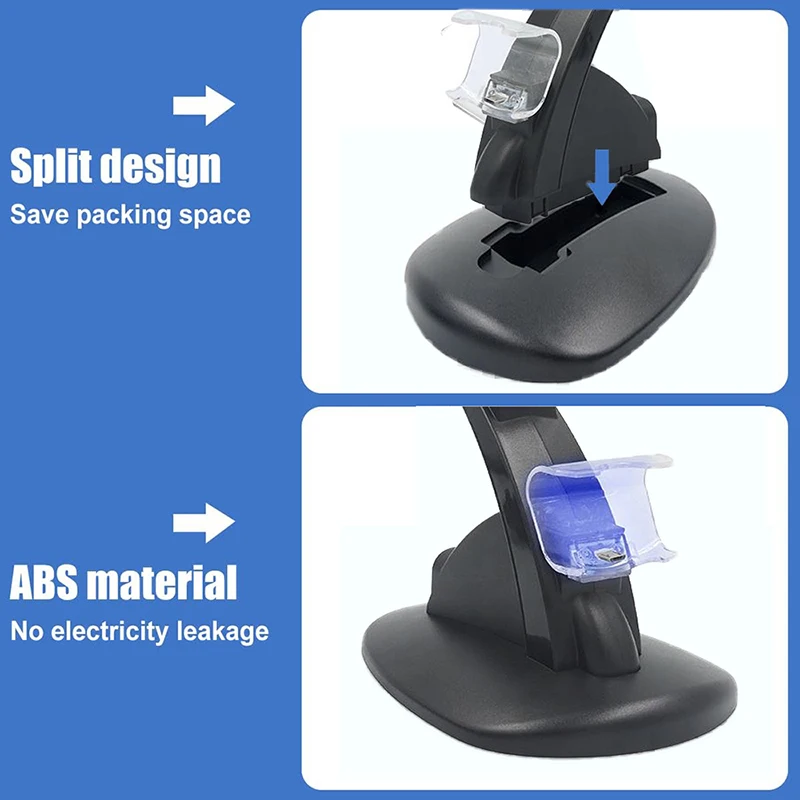 Controller Charger for PS4/PS4 Slim/PS4 Pro, Charging Station Dock for Dual Playstation 4 Controllers with LED Micro USB Ports