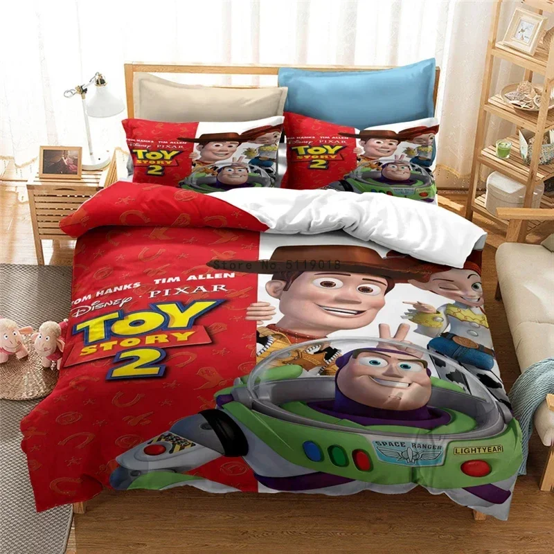 Disney Cartoon Toy Story Bedding Set King Size Quilt Duvet Cover for Kids Bedroom Decora Boy Bed Duvet Cover Dropshipping