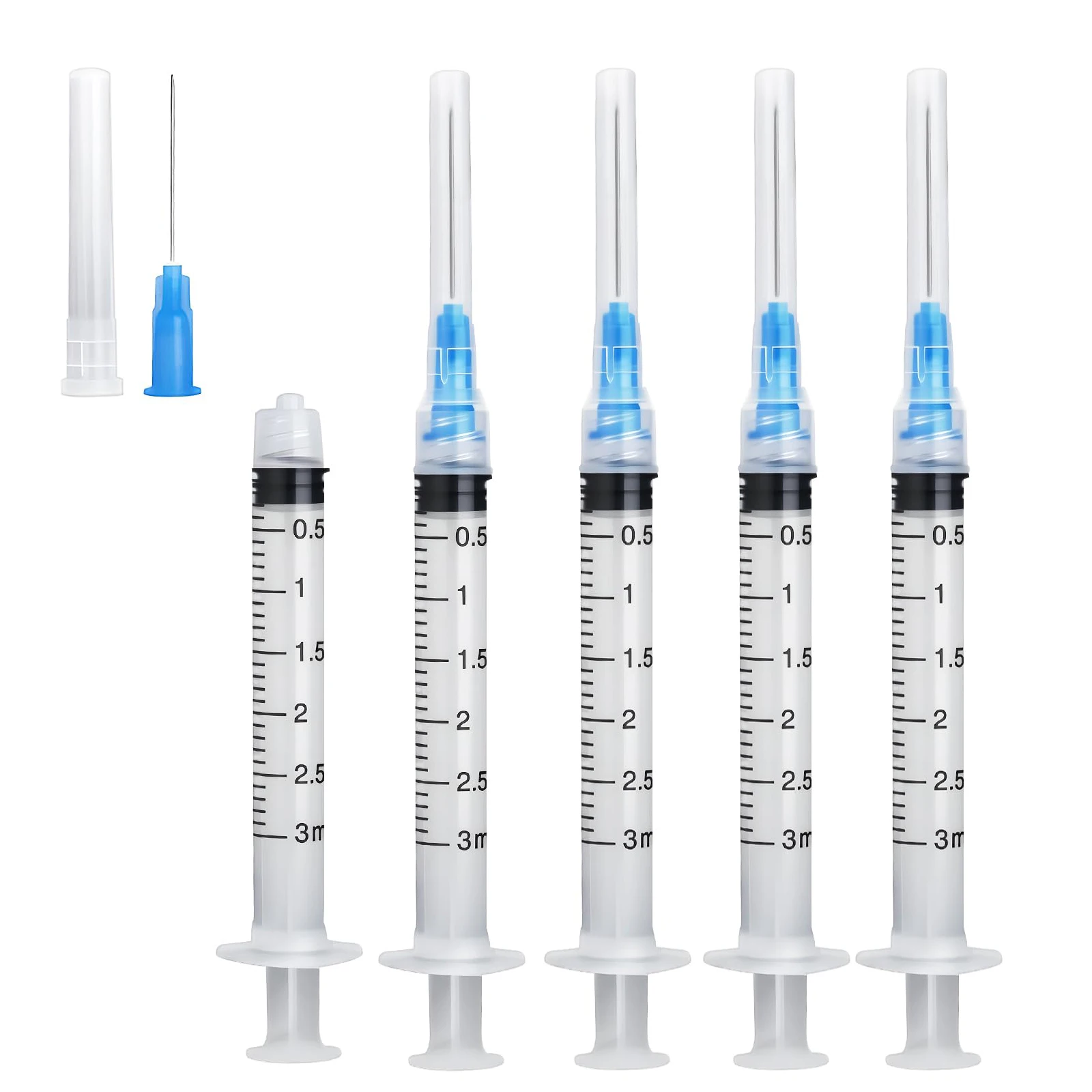 

100pcs/bag 3ml Sterile Safety Injection Disposable Luer Lock Syringe with 23G*25mm Needle