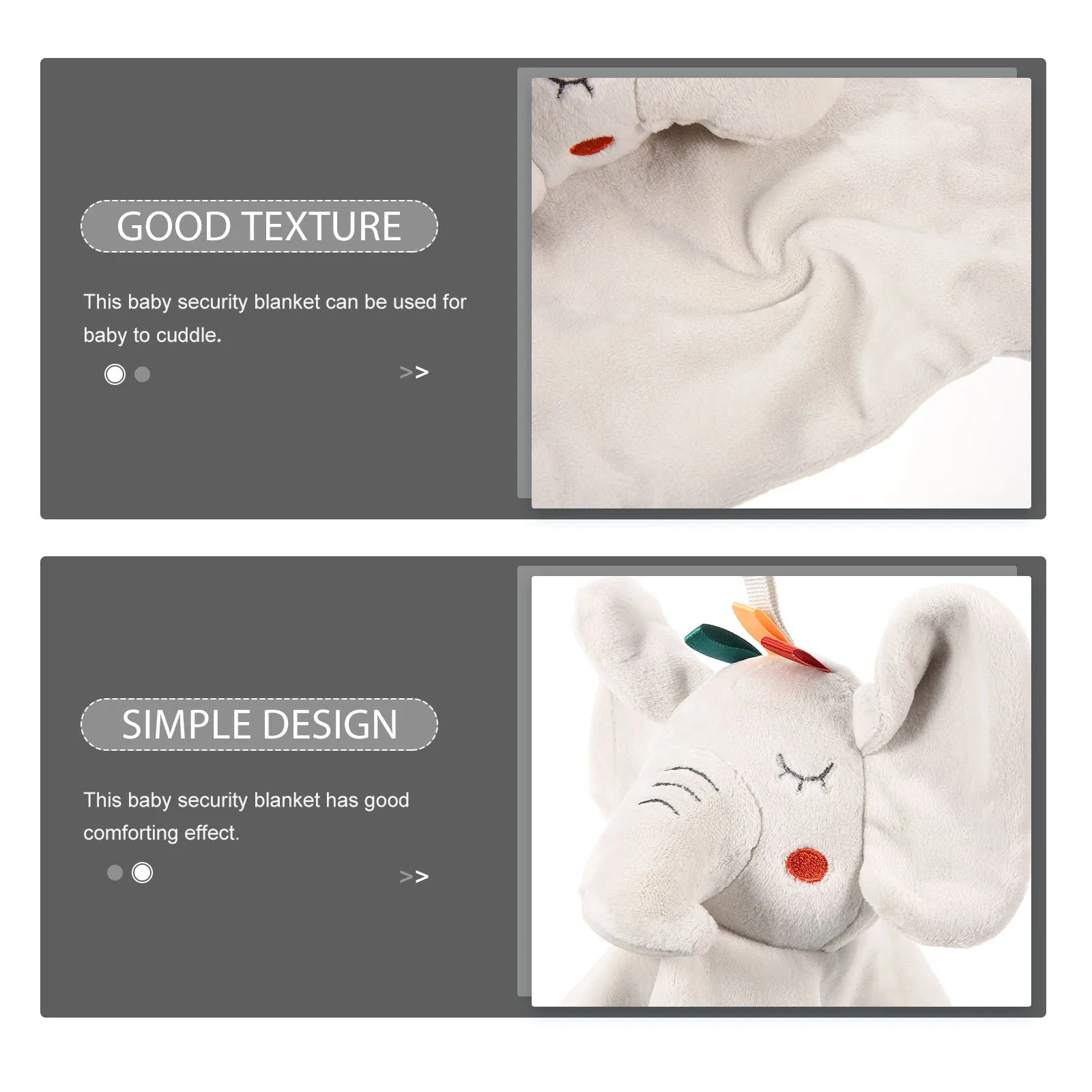 Baby Security Blanket Infant Snuggle Towel Cartoon Elephant Design Newborn Comforting Animal Gift For Baby Shower Christmas