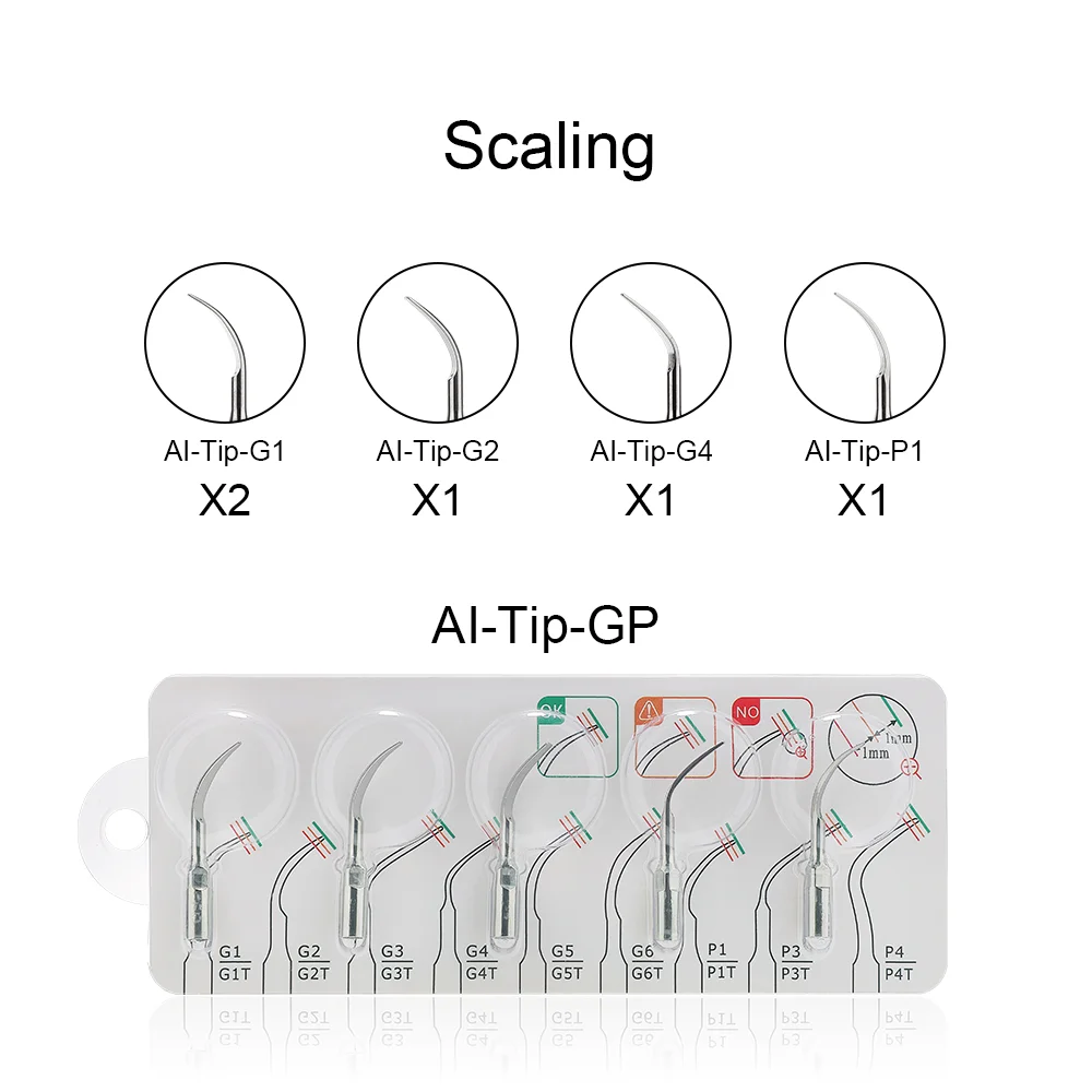 Końcówki stomatologiczny skaler ultradźwiękowy serii ai-tip skalowanie przyzębia endodontyka końcówki skalujące pasują do końcówek skalera typu E G P